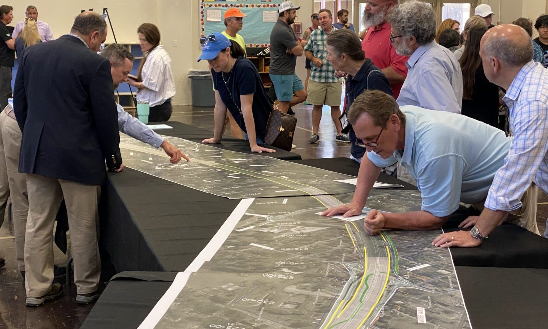 Participants at public open house at Southdowns Elementary May 2022
