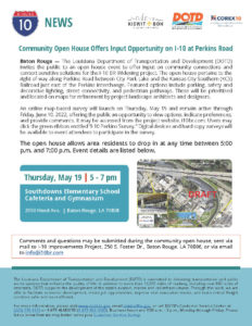flyer for May 19 2022 public open house event at Southdowns Elementary School