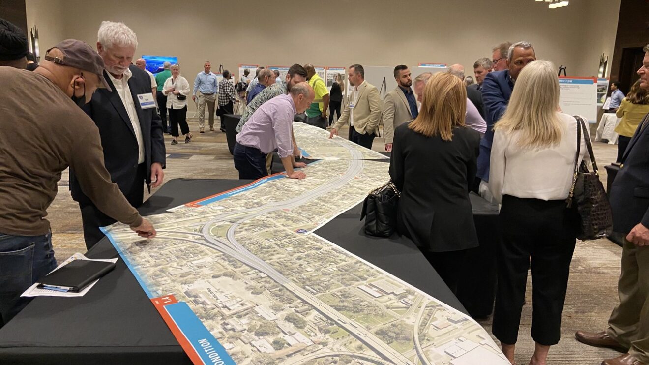 View of project plans exhibit during March 7, 2023 open house event