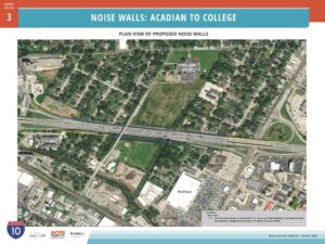 plan view of proposed noise wall locations