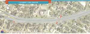 plan view of I-10 Widening project Segment 1 final conditions: drawing 2 of 4