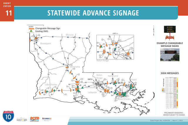 State map showing placement of advance signage installations