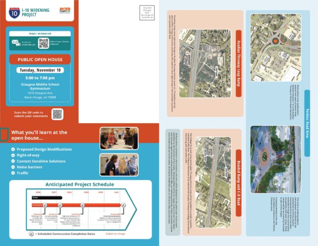 outside and interior page of mailer with project information